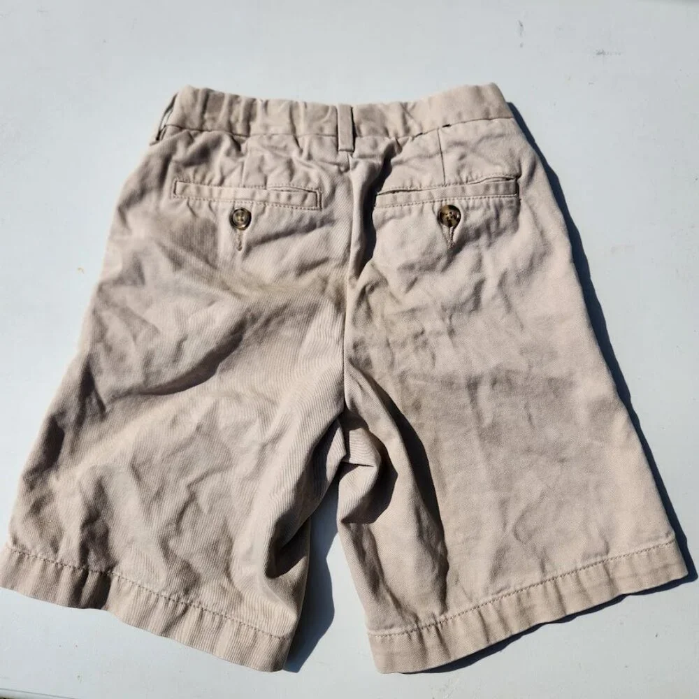 Gap Kids Uniform Flat Front Shorts Size 7 Slim Khaki 100% Cotton Easy Fit